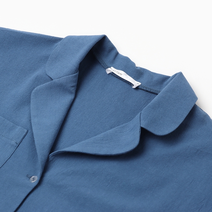 Пижама женская (рубашка и брюки) KAFTAN "Basic" р.52-54 , синий