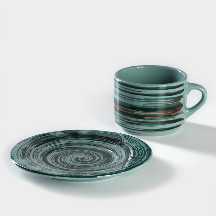 Чайная пара фарфоровая Tramontano, чашка 200 мл, блюдце d=15,5 см Чайная пара фарфоровая Tramontano, чашка 200 мл, блюдце d=15,5 см