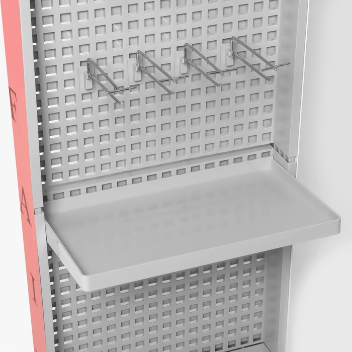 Стойка «Queen Fair» брендированная (+25 крючков), 43×32,5×198,5 см, шаг 25мм, цвет серый