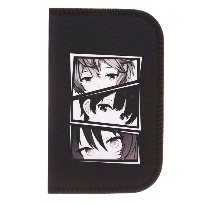 Пенал 1 секция, 130 х 210 х 40 мм, 2 откидные планки, тканевый, Calligrata TOP, Content Пенал 1 секция, 130 х 210 х 40 мм, 2 откидные планки, тканевый, Calligrata TOP, Content "Аниме", МИКС