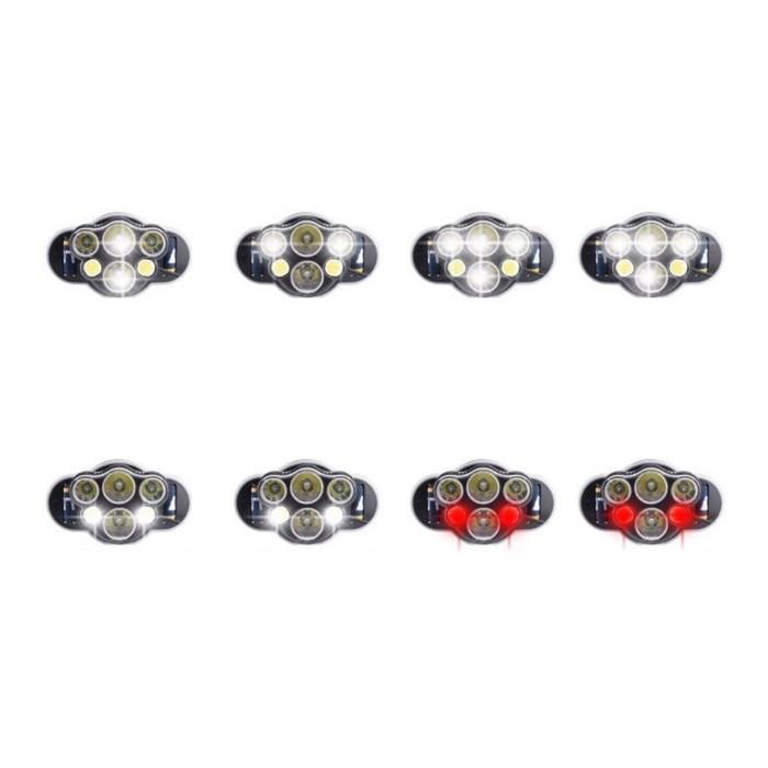 Фонарь налобный аккумуляторный  Фонарь налобный аккумуляторный "Мастер К", 4 LED, 2 COB, 2 аккумуляторных батареи, USB