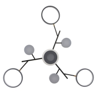 Люстра с ПДУ 2300/7GR LED 150Вт 3000-6000К серый 75х75х9 см BayerLux