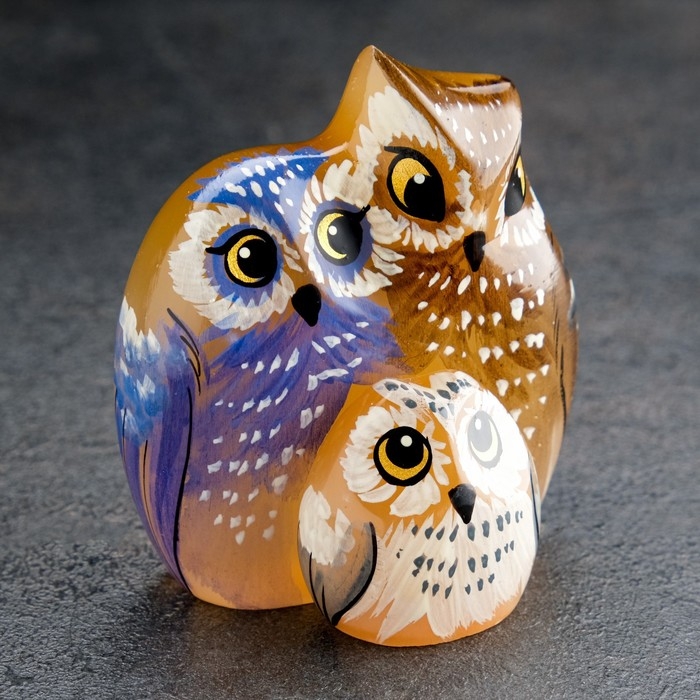 Сувенир Сувенир "Совы дружная семья", селенит