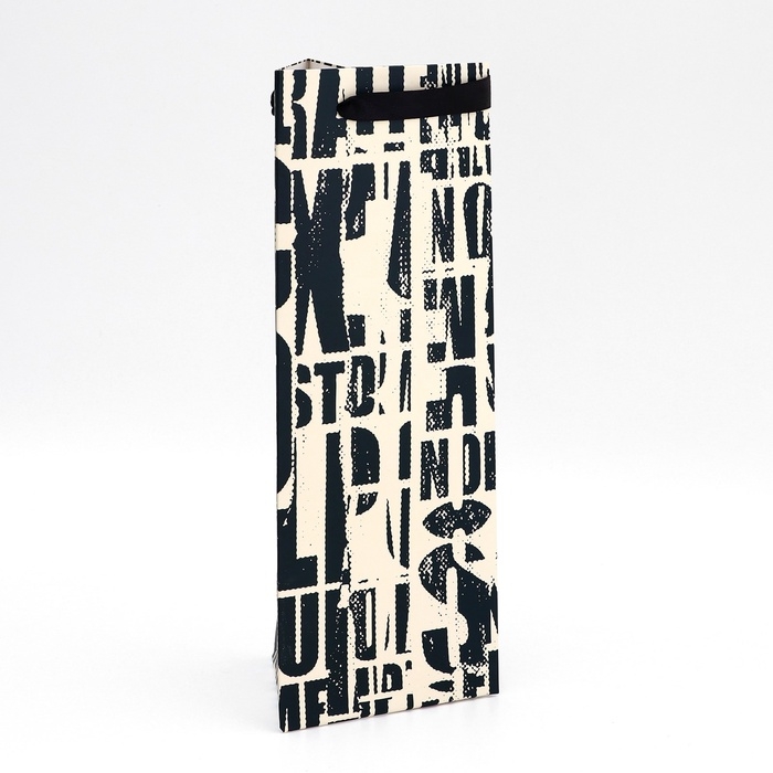 Пакет подарочный под бутылку, Пакет подарочный под бутылку,"Текстура",13 × 32 × 11,3 см