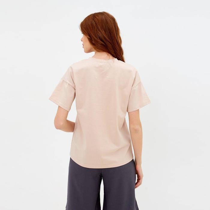 Футболка женская MINAKU REGULAR FIT: цвет бежевый, р-р 54