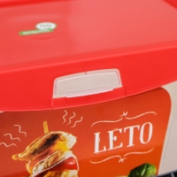 Контейнер для шашлыка c ручкой «Leto», 6 л, пластик, прозрачный, крышка красная