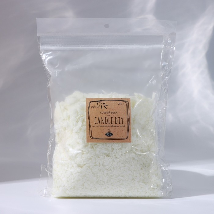 Воск для свечей соевый 250 гр, гранулами, темп-а плавления 52 градусов Воск для свечей соевый 250 гр, гранулами, темп-а плавления 52 градусов