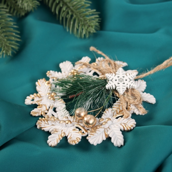 Украшение ёлочное Украшение ёлочное "Венок ретро" 11х10 см