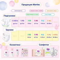 Подгузники Merries XL (12-20 кг), 44 шт.