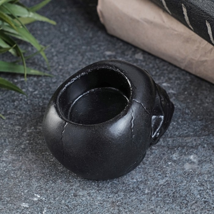 Подсвечник Подсвечник "Череп" черный, 8см