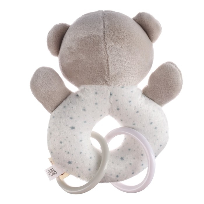 Погремушка мягкая на кольце «Серый мишка», Крошка Я Погремушка мягкая на кольце «Серый мишка», Крошка Я