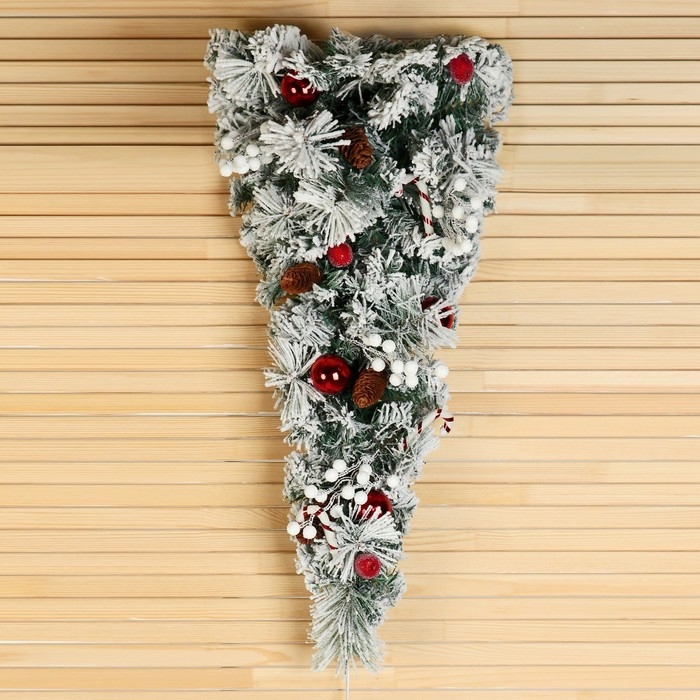 Ёлка декор настенная  Ёлка декор настенная "Уютная сказка" заснеженная, 67 см