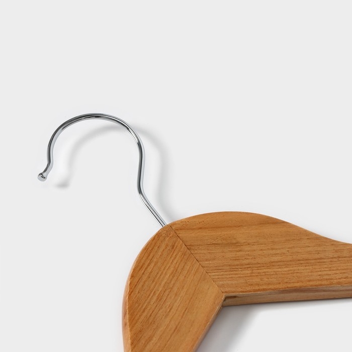 Плечики - вешалки для одежды Доляна, 44,5×23 см, 3 шт, с перекладиной, широкие плечики, деревянные сорт B