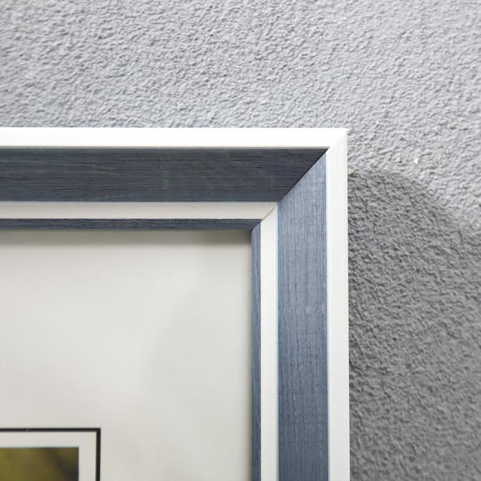 Фоторамка пластик 30х40 см Фоторамка пластик 30х40 см "Серая древесина с двойной белой рамкой" 43,4х33,4 см