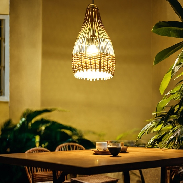 Светильник потолочный из ротанга Светильник потолочный из ротанга "Индан" 1х120Вт, Е27, 18х18х35 см