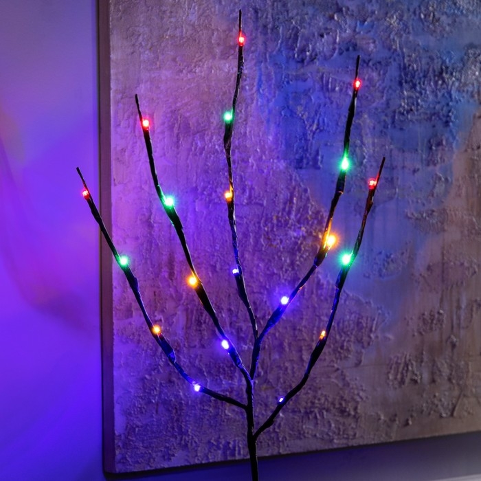 Светодиодная ветка 70 см, 20 LED, коричневая, AAх2 (не в комплекте), свечение мульти Светодиодная ветка 70 см, 20 LED, коричневая, AAх2 (не в комплекте), свечение мульти