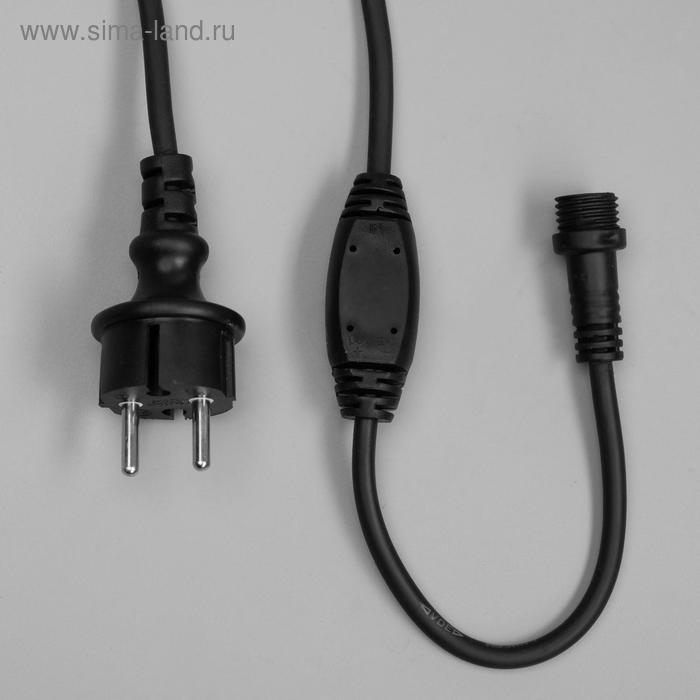 Гирлянда "Бахрома" 3 х 0.6 м , IP65, УМС, тёмная нить каучук, 108 LED, свечение мульти, 220 В