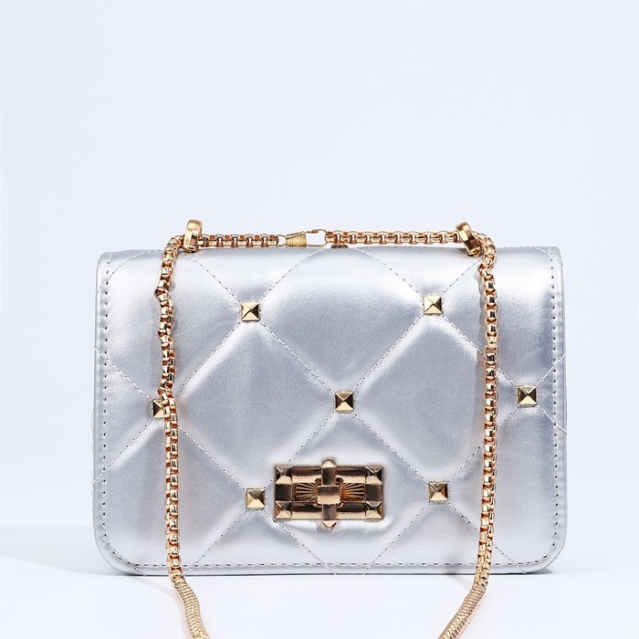 Сумка-мессенджер на молнии, цвет серебряный Сумка-мессенджер на молнии, цвет серебряный