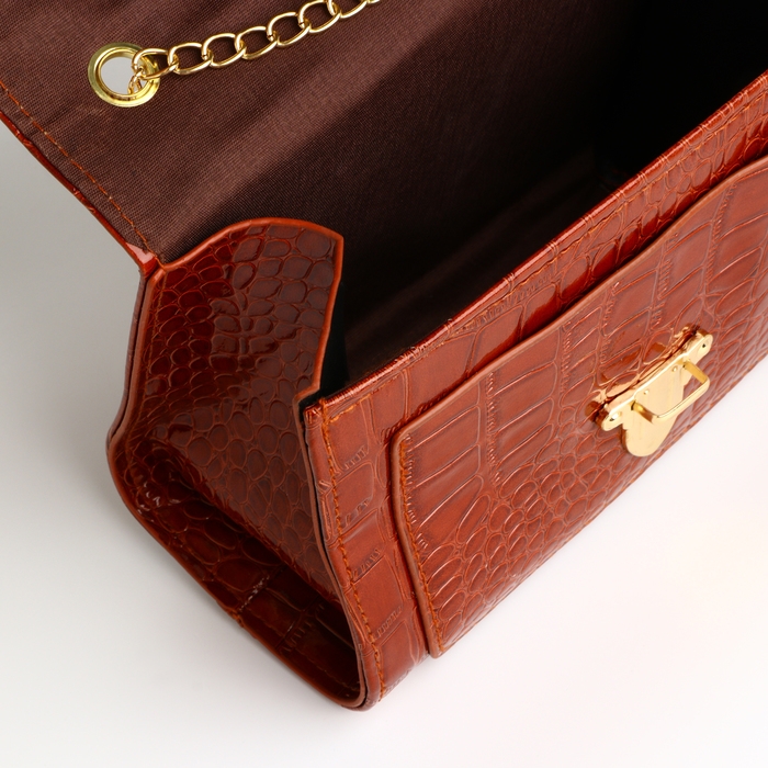 Сумка-мессенджер на клапане, цвет рыжий