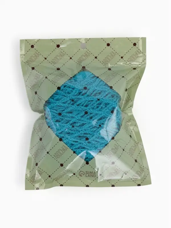 Сумка-авоська плетёная, клетка 1.5 см, бирюзовая