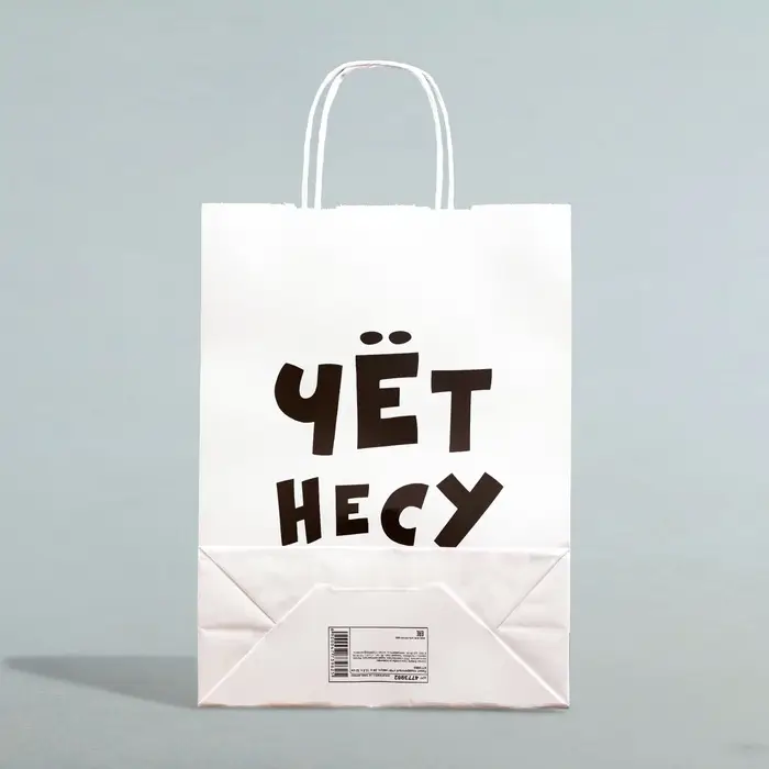 Пакет подарочный бумажный «Чёт несу», 24×14×28 см