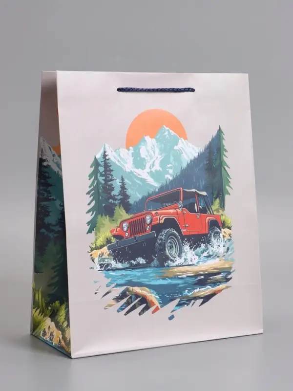 Пакет подарочный "Путь сильных" ламинированный 26 х 12 х 32 см