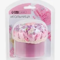 Игольница со шкатулкой для хранения мелочей, 8&times;7.8&times;7.8 см, цвет розовый