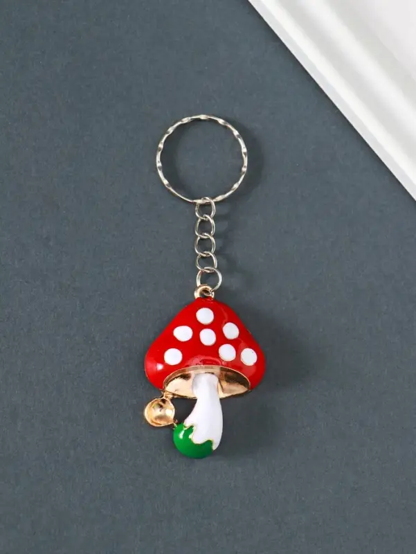Брелок металл "Красный мухомор" золото, эмаль 4,5х3,2х1 см