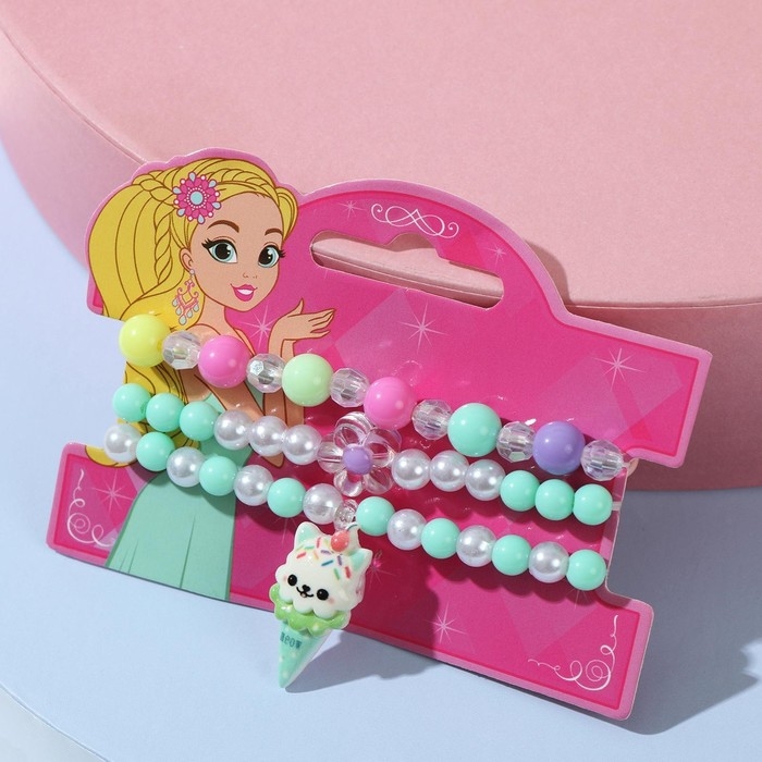 Набор детских браслетов «Выбражулька» трио, кото-эскимо, цветные