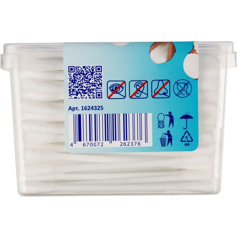 Палочки ватные Luscan &nbsp; пластик. моноблок 350шт/уп