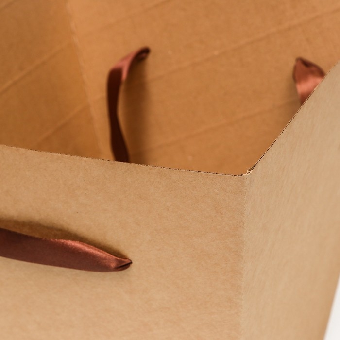 Коробка сборная, для букетов, трапеция 18,5 х 32,5 х 34,5 см, крафт