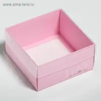 Коробка под бенто-торт с PVC крышкой, кондитерская упаковка «Love», 12 х 6 х 11,5 см