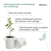 Контейнер с ручками, 18×21 см, 4 л, спанбонд, плотность 130 г/м², Greengo