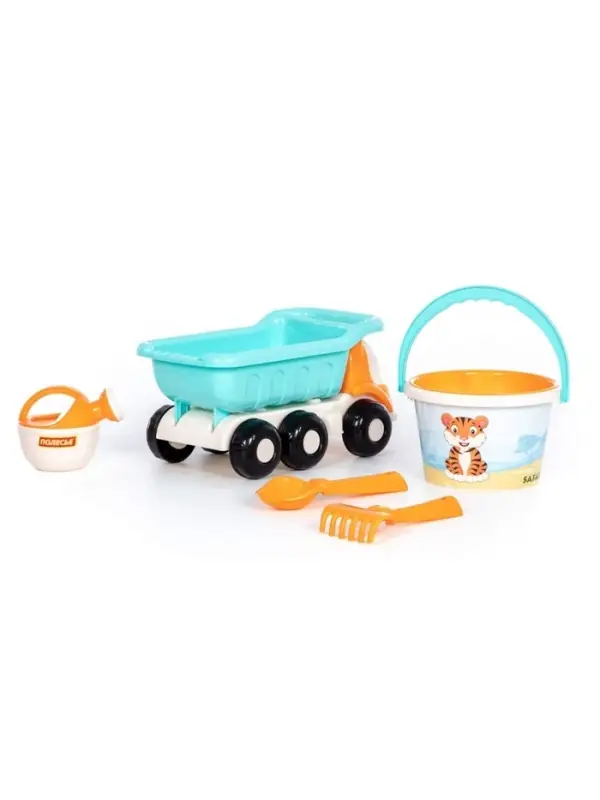 Набор игрушек для песочницы &laquo;Сафари&raquo;, 6 предметов: самосвал, ведро, ситечко, совок, грабельки, лейка, МИКС