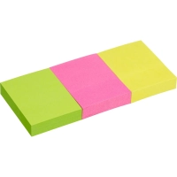 Стикеры  с клеев.краем 38x51 мм, 100л в блоке, неон 12 бл