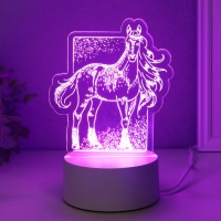Светильник "Лошадь" LED RGB от сети RISALUX 9,5х12,9х16 см