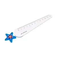 Линейка пластиковая 12 см "Звезда", синяя