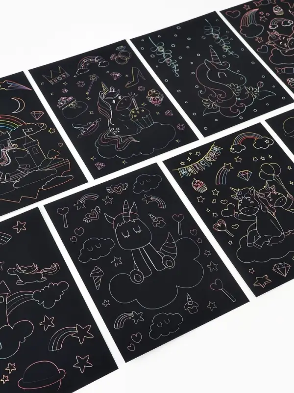 Гравюра блокнот "Единороги", 9 листов, штихель