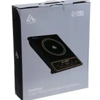 Плитка электрическая Luazon LIP-001, индукционная, 1 конфорка, 2100 Вт, чёрная