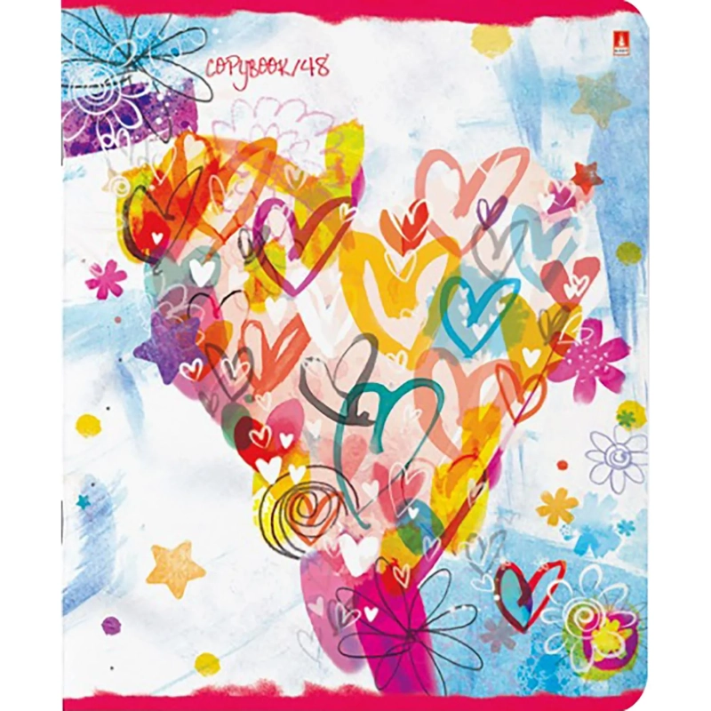 Тетрадь общая А5 ,48л, клетка,скрепка, РАДУГА, 5 шт в уп,7-48-855/5