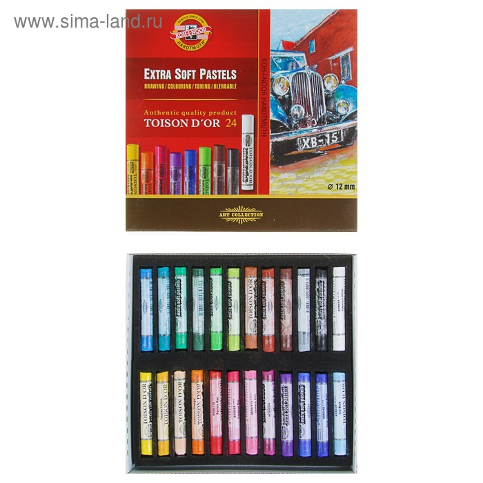 Пастель TOISON D`OR сухая, мягкая художественная, 24 цвета Пастель TOISON D`OR сухая, мягкая художественная, 24 цвета