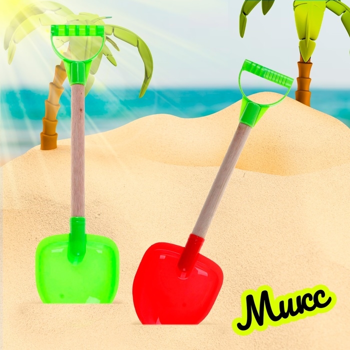 Детская лопатка с деревянной ручкой, 41 см, МИКС Детская лопатка с деревянной ручкой, 41 см, МИКС