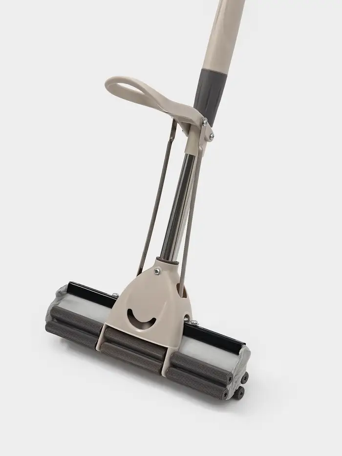 Швабра для мытья пола PVA с двойным роликовым отжимом Доляна, стальной телескоп черенок 28&times;6&times;106(130) см