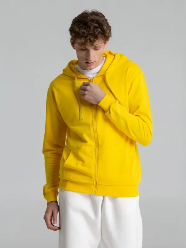 Толстовка на молнии с капюшоном Siverga 2.0, желтая, размер XS