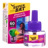 Дополнительный флакон-жидкость от комаров SuperBAT, 60 ночей, флакон, 45 мл