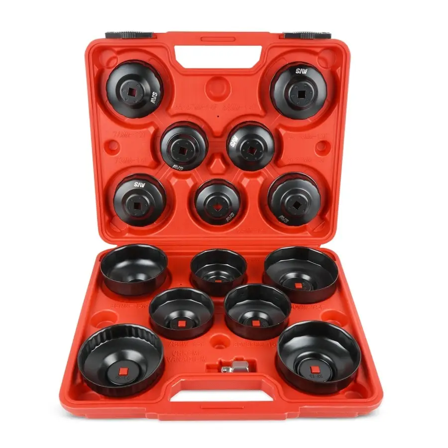 Набор съемников масляного фильтра тип "чашка" (65-100 мм) 15 пр. в кейсе AVS FWCS-15