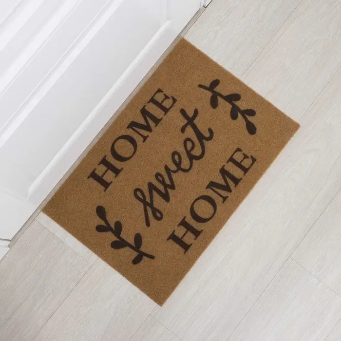 Коврик придверный Доляна Sweet Home, без окантовки, влаговпитывающий, 40&times;60 см, коричневый