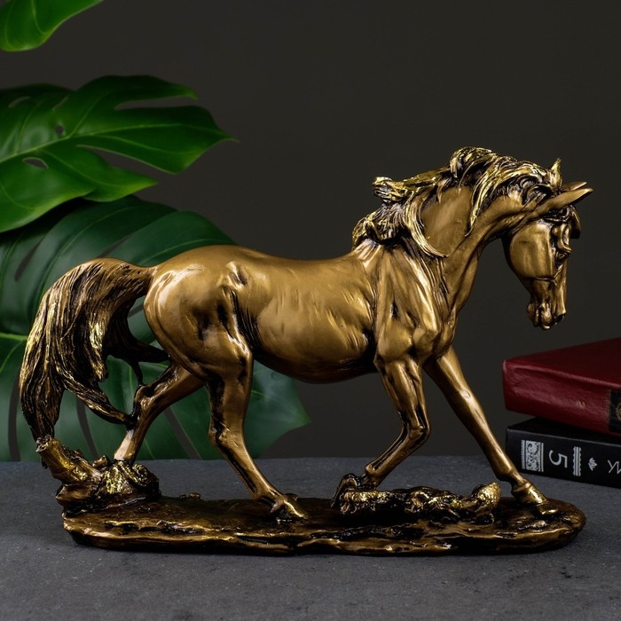 Фигура Фигура "Лошадь" темное золото,30х8х22см