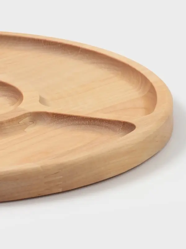 Менажница Доляна, d=27 см, 4 секции, дерево берёза