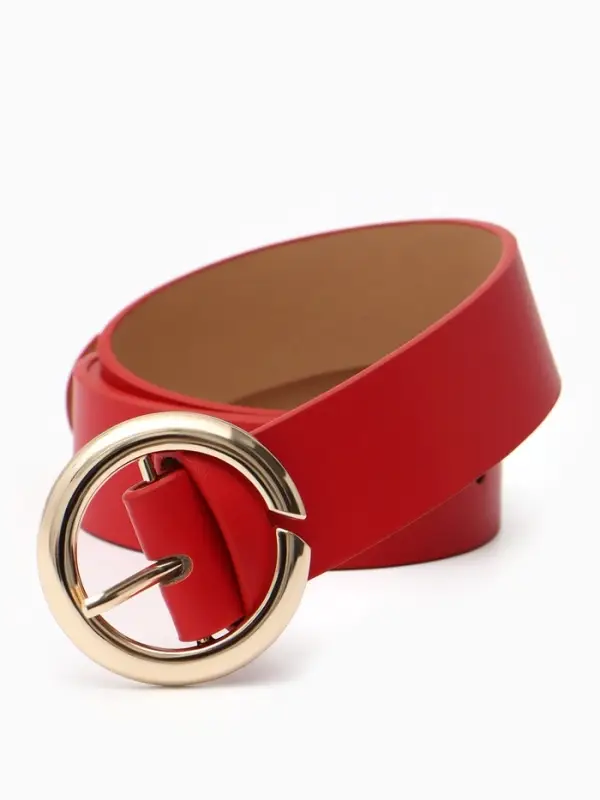 Ремень женский, 4&times;110 см, матовая пряжка, 1 прокол, красный